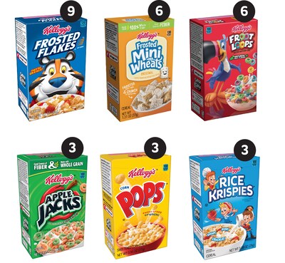 Kellogg's Variety Cereal, 1.52 oz., 30/Carton (KEE14747)