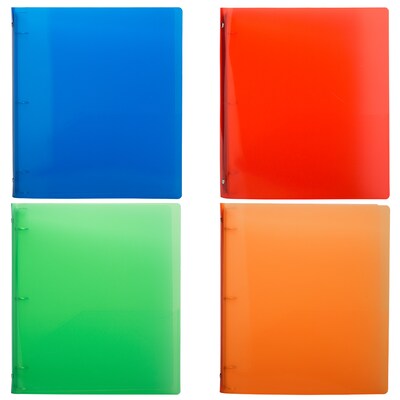 JAM Paper 3/4" 3-Ring Non-View Binders, Assorted, 4/Pack (750T1RGBOR)