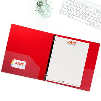 JAM Paper 3/4" 3-Ring Non-View Binders, Assorted, 4/Pack (750T1RGBOR)