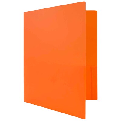 JAM Paper Heavy Duty 2-Pocket Folders, Orange, 6/Pack (946176D)