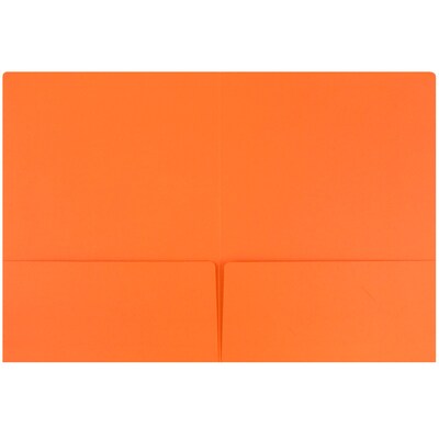 JAM Paper Premium Matte Colored Cardstock Two-Pocket Presentation Folders, Orange, 6/Pack (166628272