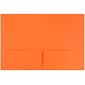 JAM Paper Premium Matte Colored Cardstock Two-Pocket Presentation Folders, Orange, 6/Pack (166628272B)