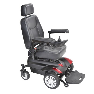 Drive Medical Titan Transportable Front Wheel Power Wheelchair, Full Back Captains Seat, 22 x 20