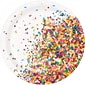Creative Converting Confetti Sprinkles 7" Dessert Plates, Paper, 24/Pack (324662)