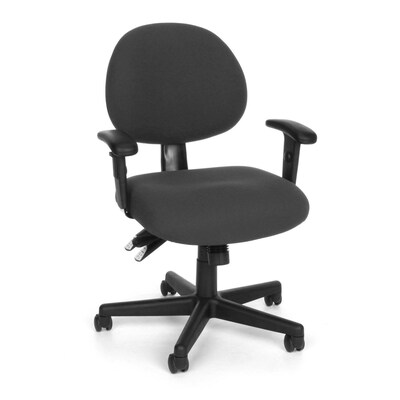 OFM™ Fabric 24-Hour Computer Task Chair With Arms; Charcoal
