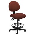 OFM 24 Hour Ergonomic Upholstered Armless Task Chair with Drafting Kit, Burgundy (241-DK-201)