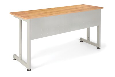 OFM 20 x 55 Modular Utility and Training Table, Maple with Silver Frame (55141-MPL)