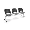 OFM Stars Series 3-Unit Beam Seating with 3 Fabric Seats, Putty (323-2218)
