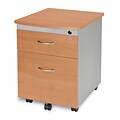 OFM Modular Wheeled Mobile 2-Drawer File Cabinet Pedestal, Maple (55106-MPL)