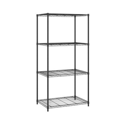 OFM Adjustable Wire Shelving Unit 36 x 72, 24 Depth, in Black (S367224-BLK)
