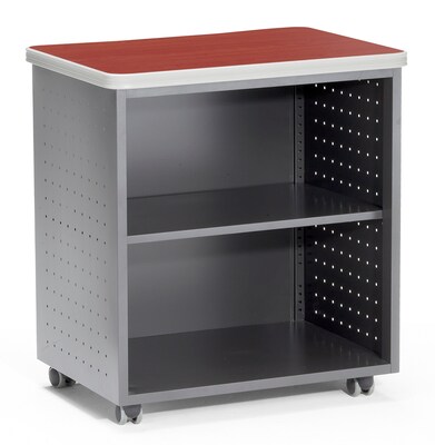 OFM Mesa Series Wheeled Mobile Utility Station with Shelf and Laminate Top, Cherry (66745-CHY)