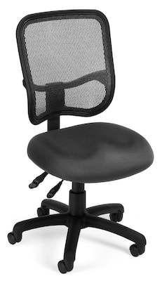 OFM Comfort Series Ergonomic Mesh Swivel Armless Task Chair, Mid Back, Gray (130-A01)