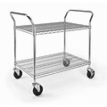 OFM 2-Shelf Metal Cart, Chrome (SHCART2436)