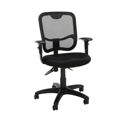 OFM Comfort Series Ergonomic Mesh Swivel Task Chair with Arms, Mid Back, in Black (130-AA3-A05)