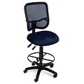 OFM Comfort Series Ergonomic Mesh Swivel Armless Task Chair with Drafting Kit, Mid Back, Navy (130-DK-A04)