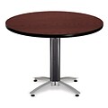 OFM Multi-Purpose Table with Metal Mesh Base, 42D x 42W, Mahogany (KMT42RD-MHGY)