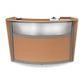 OFM Marque Series Single Unit Plexi Reception Station, Maple with Silver Frame (55310-MPL)