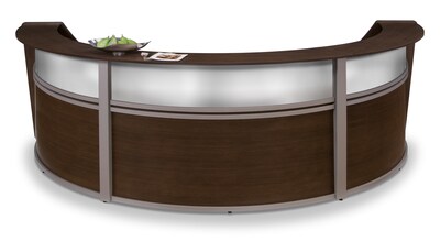 OFM Core Collection Marque Series Triple Unit with Plexi Reception Station, in Walnut (55313-WLNT)