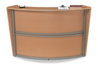 OFM Marque Series Single Unit Reception Station, Maple with Silver Frame (55290-MPL)