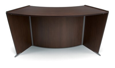 OFM Core Collection Marque Series ADA & Wheelchair Accessible Curved Reception Station, in Walnut (55490-WALNUT)
