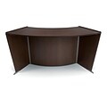 OFM Core Collection Marque Series ADA & Wheelchair Accessible Curved Reception Station, in Walnut (55490-WALNUT)