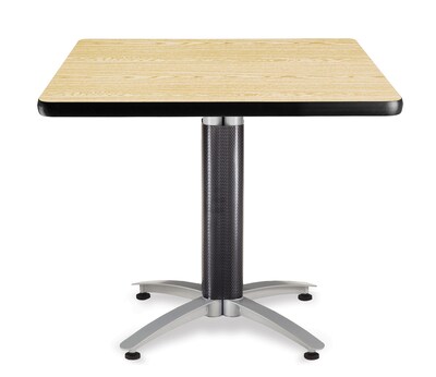 OFM Multi-Purpose Table with Metal Mesh Base, 42Dia., Oak (KMT42RD-OAK)