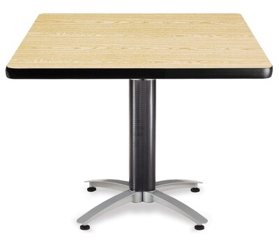OFM Multi-Purpose Table with Metal Mesh Base, 42D x 42W, Oak (811588010455)