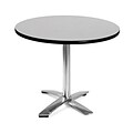 OFM Multi-Purpose Table with Chrome-Plated Steel Base, 36Dia.,Gray Nebula (KLT36RD-CHY)