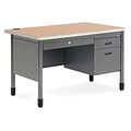 OFM Mesa Series 3-Drawer Single Pedestal Steel Teachers Desk with Laminate Top, Maple (66348-MPL)