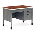 OFM Core Collection Mesa Series 3-Drawer Single Pedestal Steel Sales Desk with Laminate Top, in Cherry (66242-CHY)