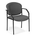 OFM Manor Series Deluxe Upholstered Stacking Guest Chair, Gray (404-801)