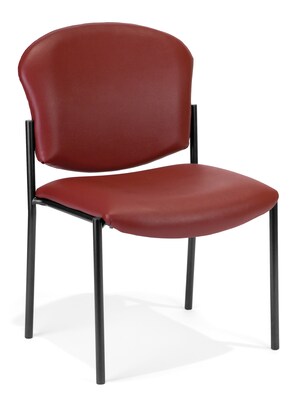 OFM Armless Stack Vinyl Chair, Wine (408-VAM-603)