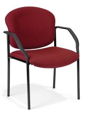 OFM Manor Series Model 404 Fabric Guest and Reception Chair with Arms, Wine (404-803)