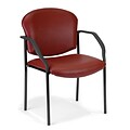 OFM Manor Series Guest and Reception Chair with Arms, Vinyl, Wine (404-VAM-603)