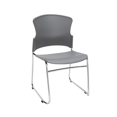 OFM Core Collection Multi-Use Plastic Stack Chair, Pack of 4, in Gray (310-P-4PK-A01)