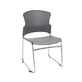 OFM Core Collection Multi-Use Plastic Stack Chair, Pack of 4, in Gray (310-P-4PK-A01)