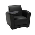 OFM InterPlay Series Fabric Single Seat Club Chair with Tungsten Tablet, Black (821-PU606-TNGST)