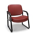 OFM Core Collection Big and Tall Guest and Reception Chair with Arms, Vinyl, Wine (407-VAM-603)