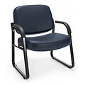 OFM Big and Tall Guest and Reception Chair with Arms, Vinyl, Navy (407-VAM-605)
