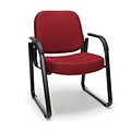 OFM Fabric Guest and Reception Chair with Arms and Extra Thick Cushion, Wine (403-803)