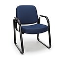 OFM Fabric Guest and Reception Chair with Arms and Extra Thick Cushion, Navy (403-804)