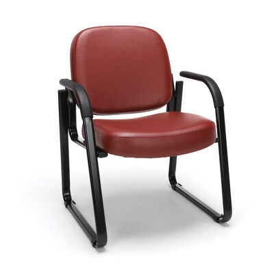 OFM Guest and Reception Chair with Arms, Vinyl, Wine (403-VAM-603)