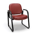 OFM Guest and Reception Chair with Arms, Vinyl, Wine (403-VAM-603)