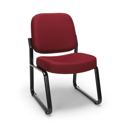 OFM Fabric Armless Guest and Reception Chair, Wine (405-803)