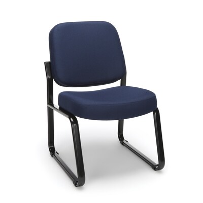 OFM Fabric Armless Guest and Reception Chair, Navy (405-804)