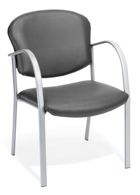 OFM Contract Guest Vinyl Chair, Charcoal (414-VAM-604)