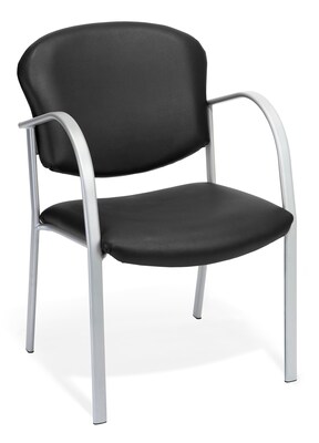 OFM Contract Guest Vinyl Chair, Black (414-VAM-606)
