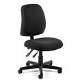 OFM Posture Series Armless Swivel Task Chair, Fabric, Mid Back, Black, (118-2-805)