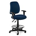 OFM Posture Series Swivel Task Chair with Arms and Drafting Kit, Fabric, Mid-Back, Navy (118-2-AA-DK-804)