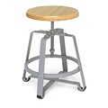 OFM Metal Stool Chair with Maple Seat and Gray Legs (921-MPL)